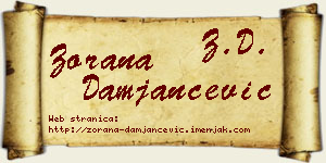 Zorana Damjančević vizit kartica
